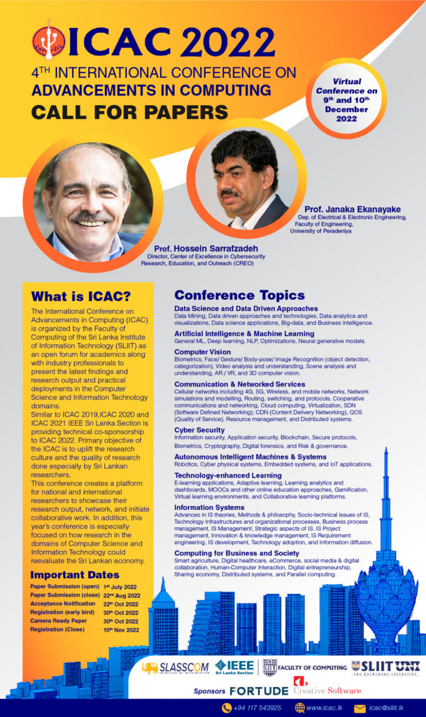 4th International Conference on Advancements in Computing 2022 ICAC
